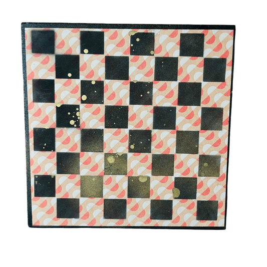 Orange Swirl - Scrapbook Chess Board