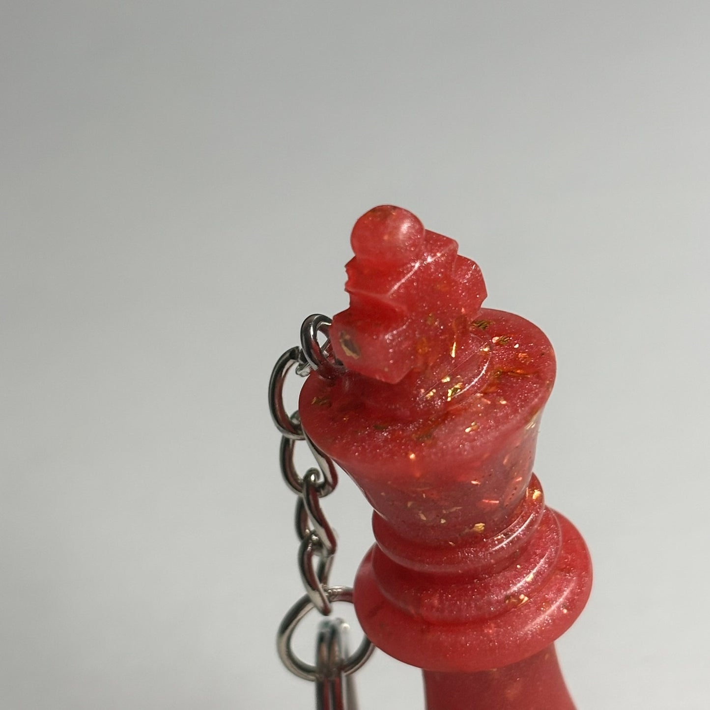 Glittered Red King - Handmade Resin Keychain