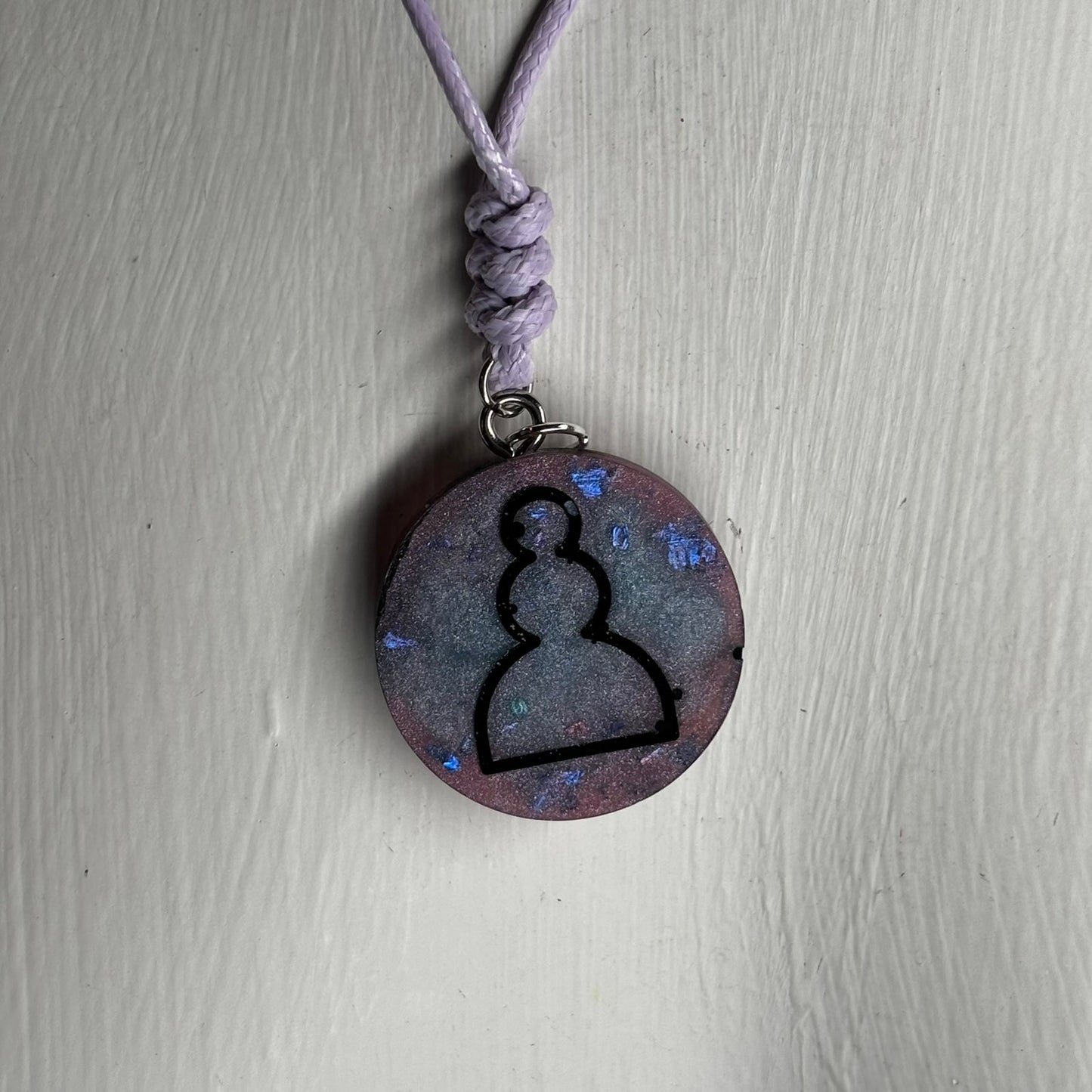Space Blue Pawn - Handmade Resin Chess Necklace