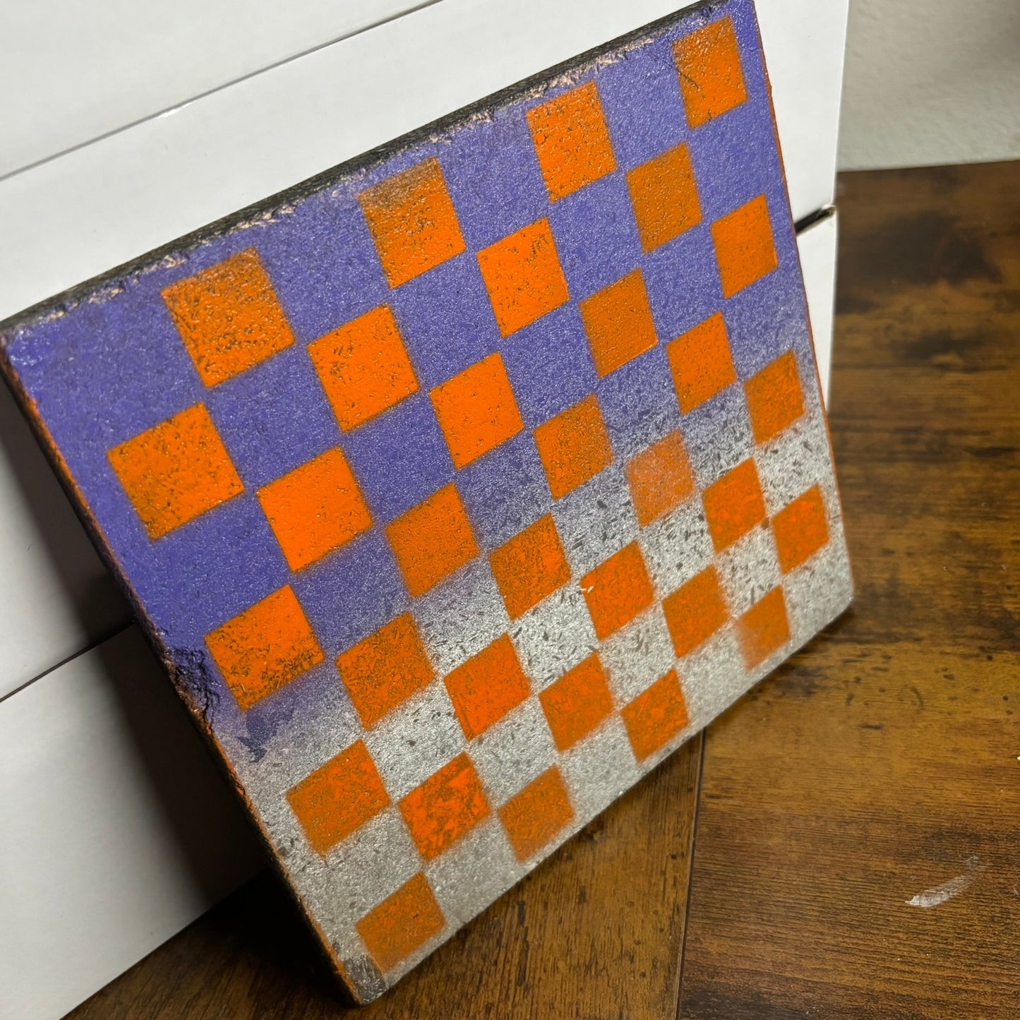 Orange & Purple Fade - Painted Double Sided Chess Board