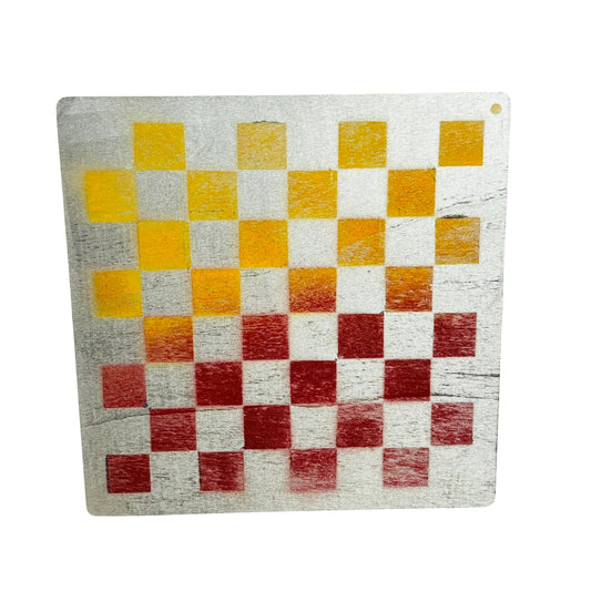 Yellow Red Chrome - Painted Thin Wooden Chess Board