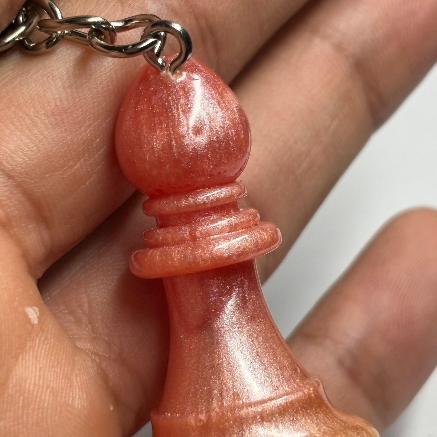 Sunset Peach Bishop - Handmade Resin Keychain