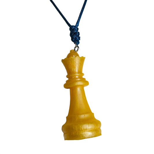 Yellow Queen - Handmade Resin Chess Necklace