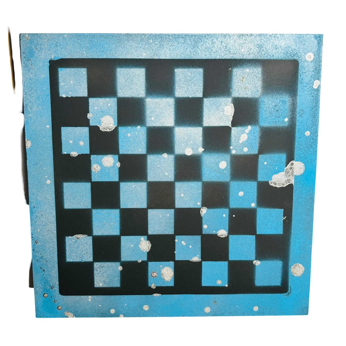 Chrome Blue & Black - Painted Chess Board