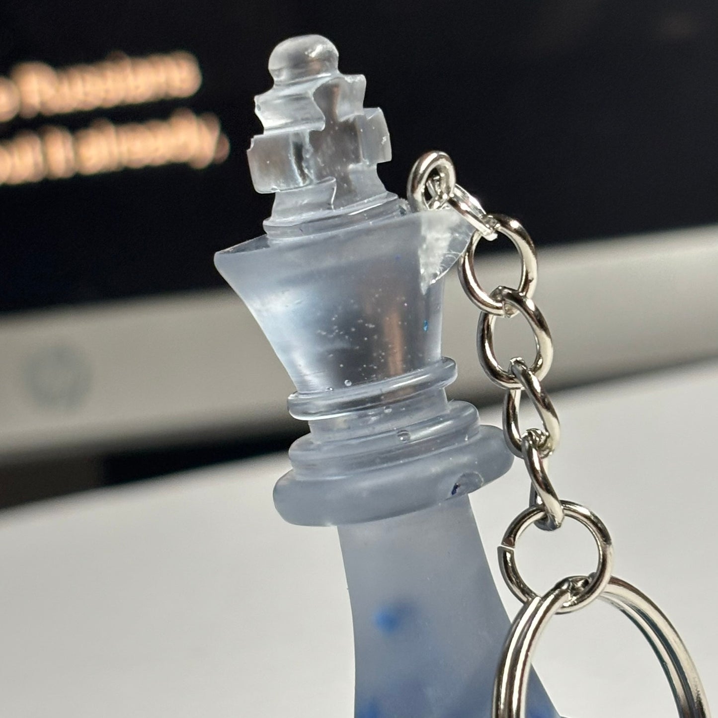 Clear Blue King - Handmade Resin Keychain
