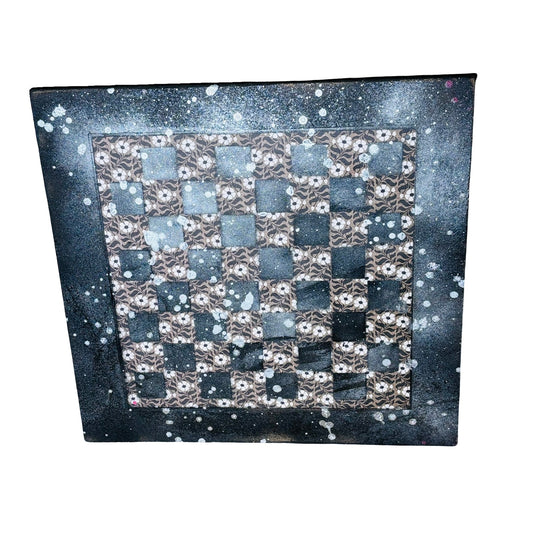Misty Pattern Chrome Drip - Large Scrapbook Chess Board