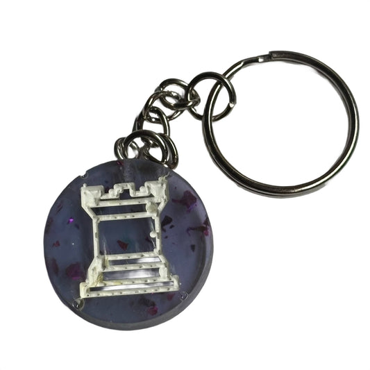 Faded Purple Rook - Handmade Resin Keychain - Flat Edition