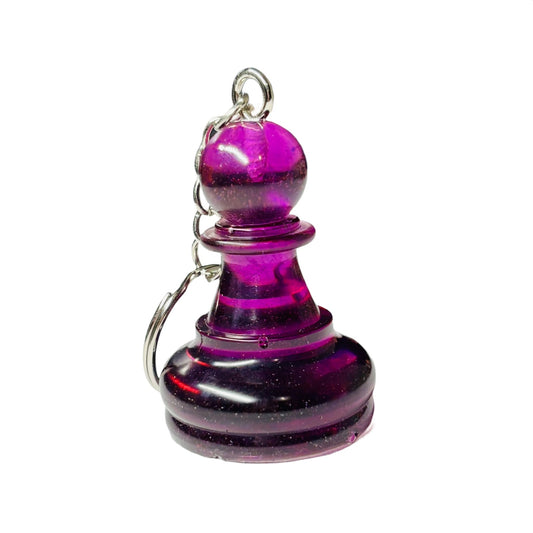 Purple Translucent Pawn - Handmade Resin Keychain - Large Edition