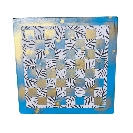 Golden Blue - Scrapbook Chess Board