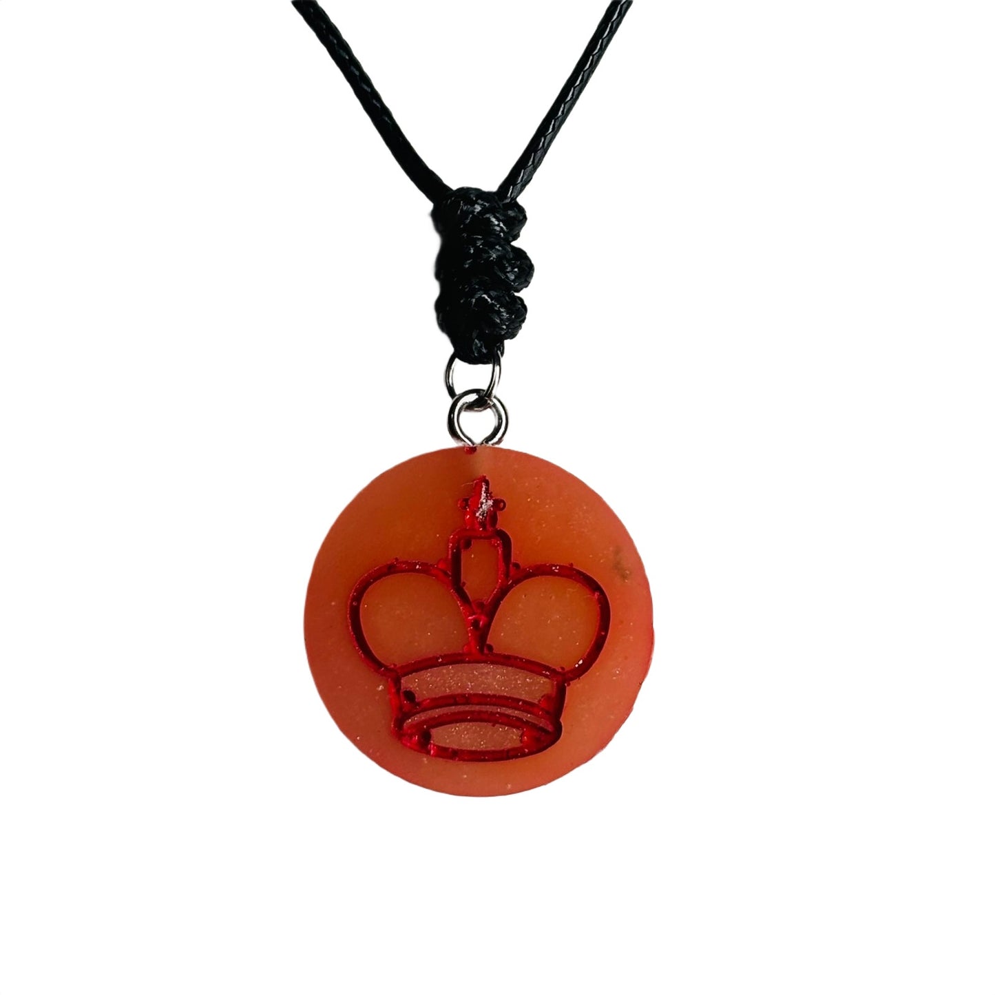 Simple Red King - Handmade Resin Chess Necklace