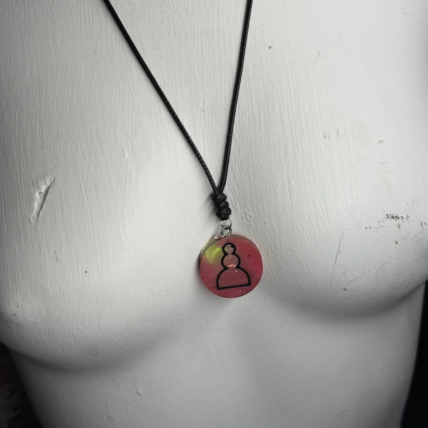 Red Pawn - Handmade Resin Chess Necklace