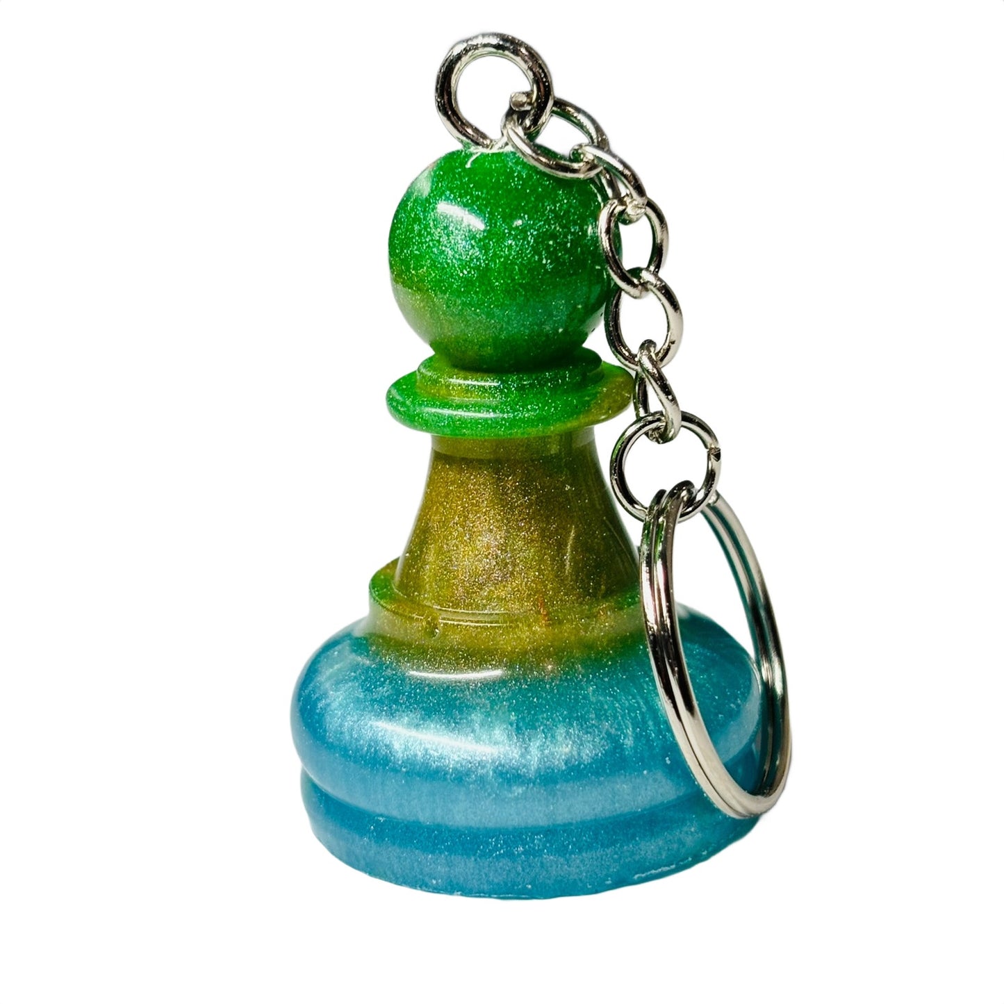 Color Swirl Pawn - Handmade Resin Keychain - Large Edition