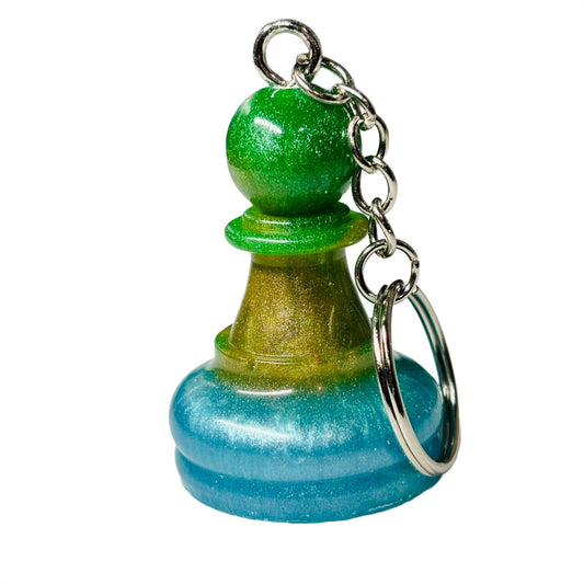 Color Swirl Pawn - Handmade Resin Keychain - Large Edition