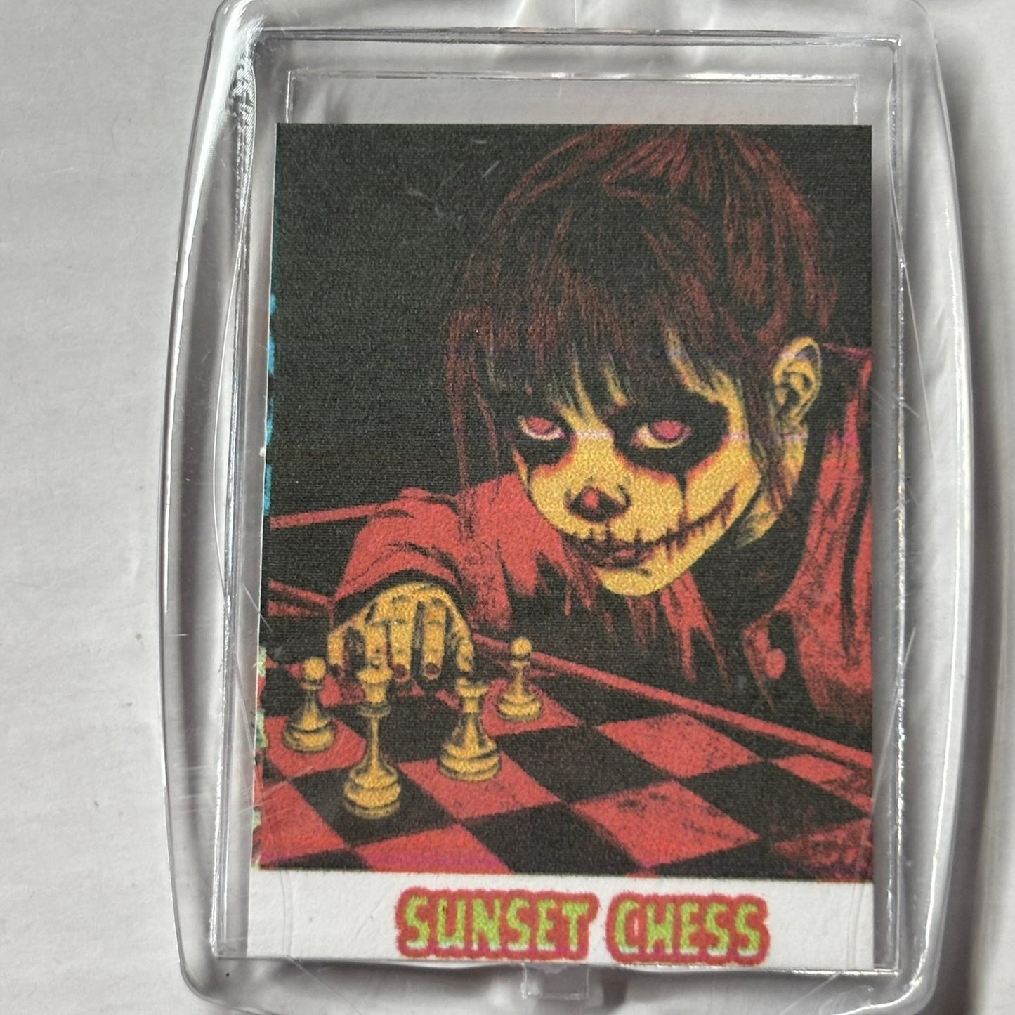 Smiling Girl - Chess  Photo Keychain