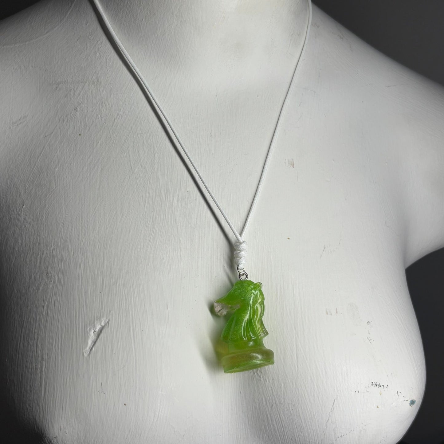 Green Knight - Handmade Resin Chess Necklace