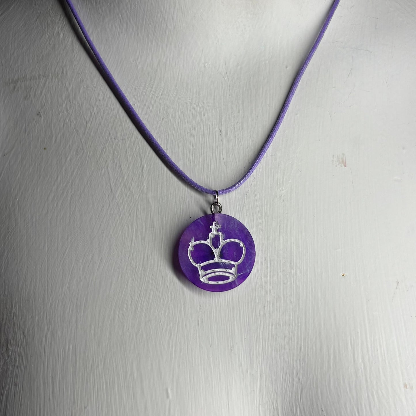 Purple King - Handmade Resin Chess Necklace
