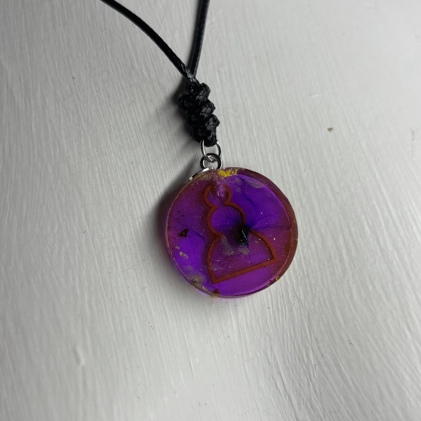 Translucent Purple Pawn - Handmade Resin Chess Necklace