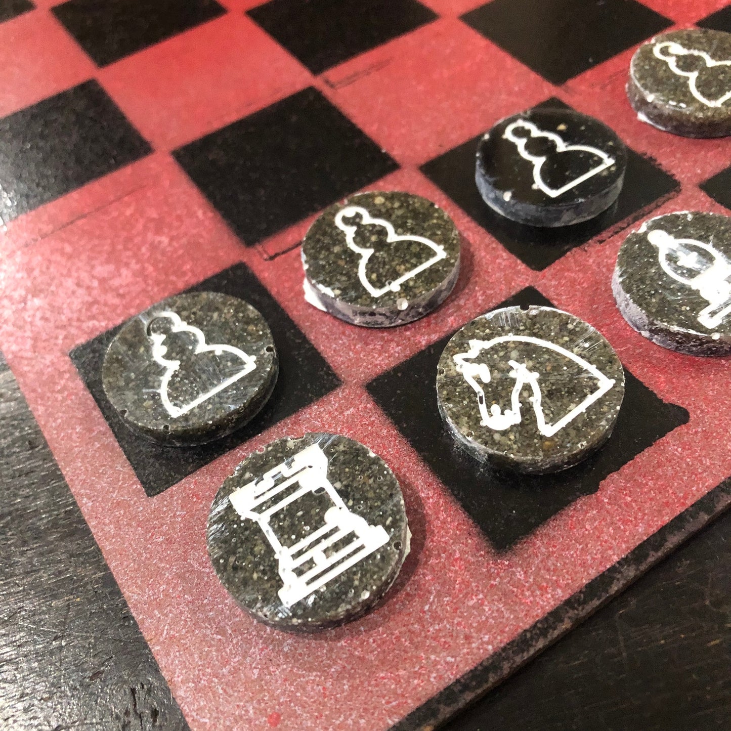 Slush Red - Painted Chess Set