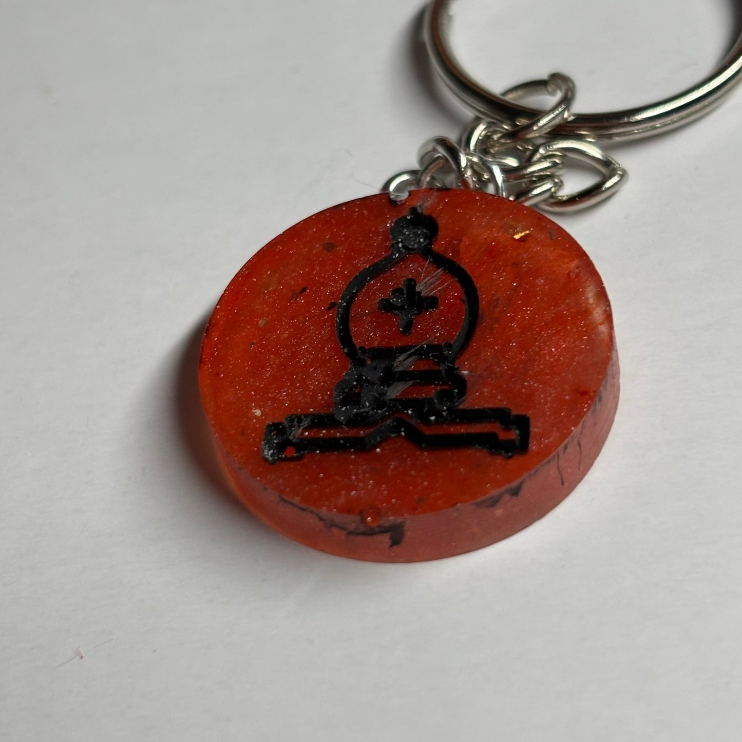 Vibrant Red Bishop - Handmade Resin Keychain