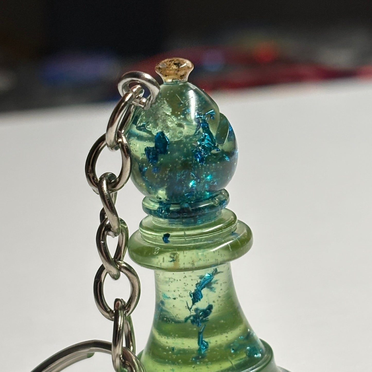 Green Emerald Bishop - Handmade Resin Keychain