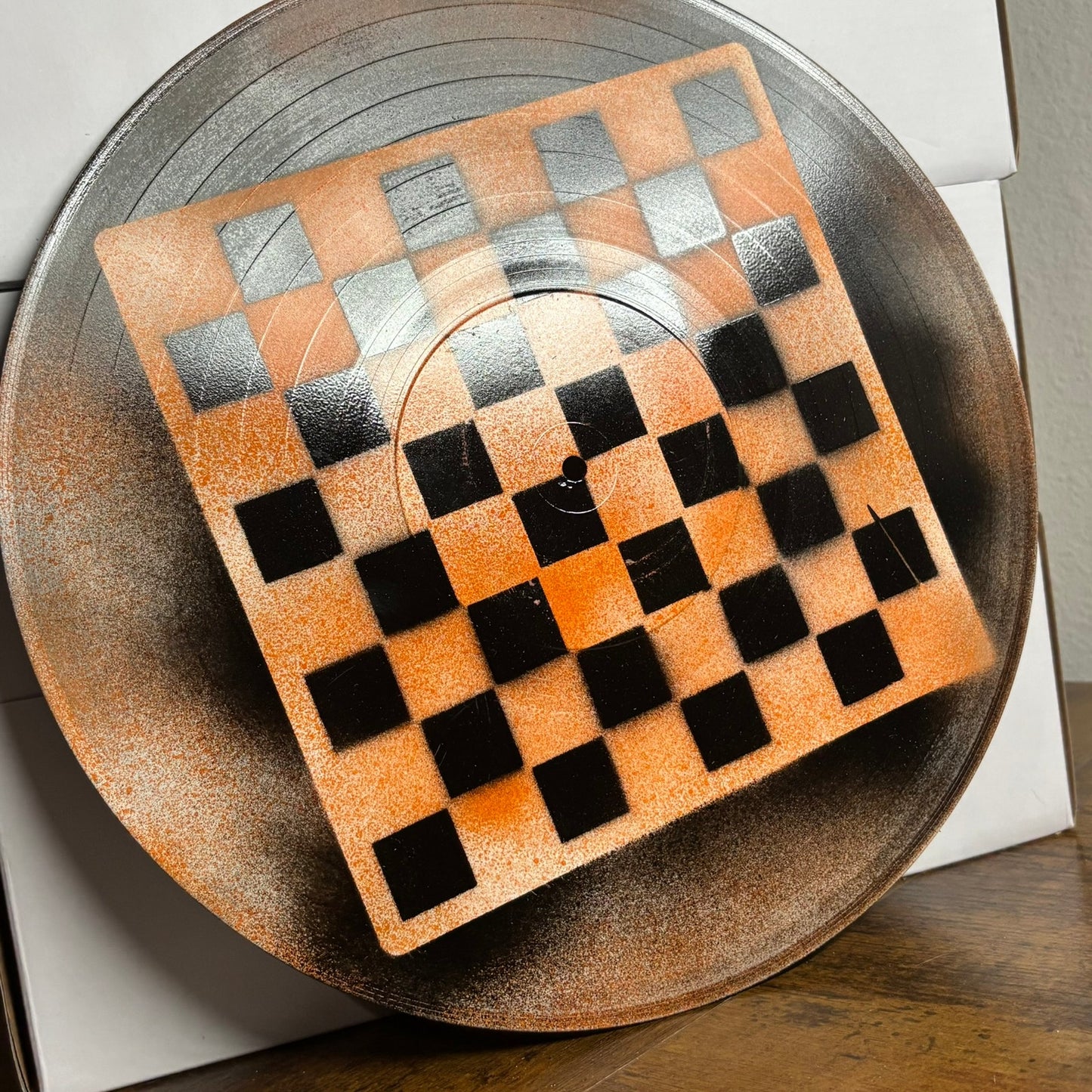 Orange & Black - Vinyl Chess Board