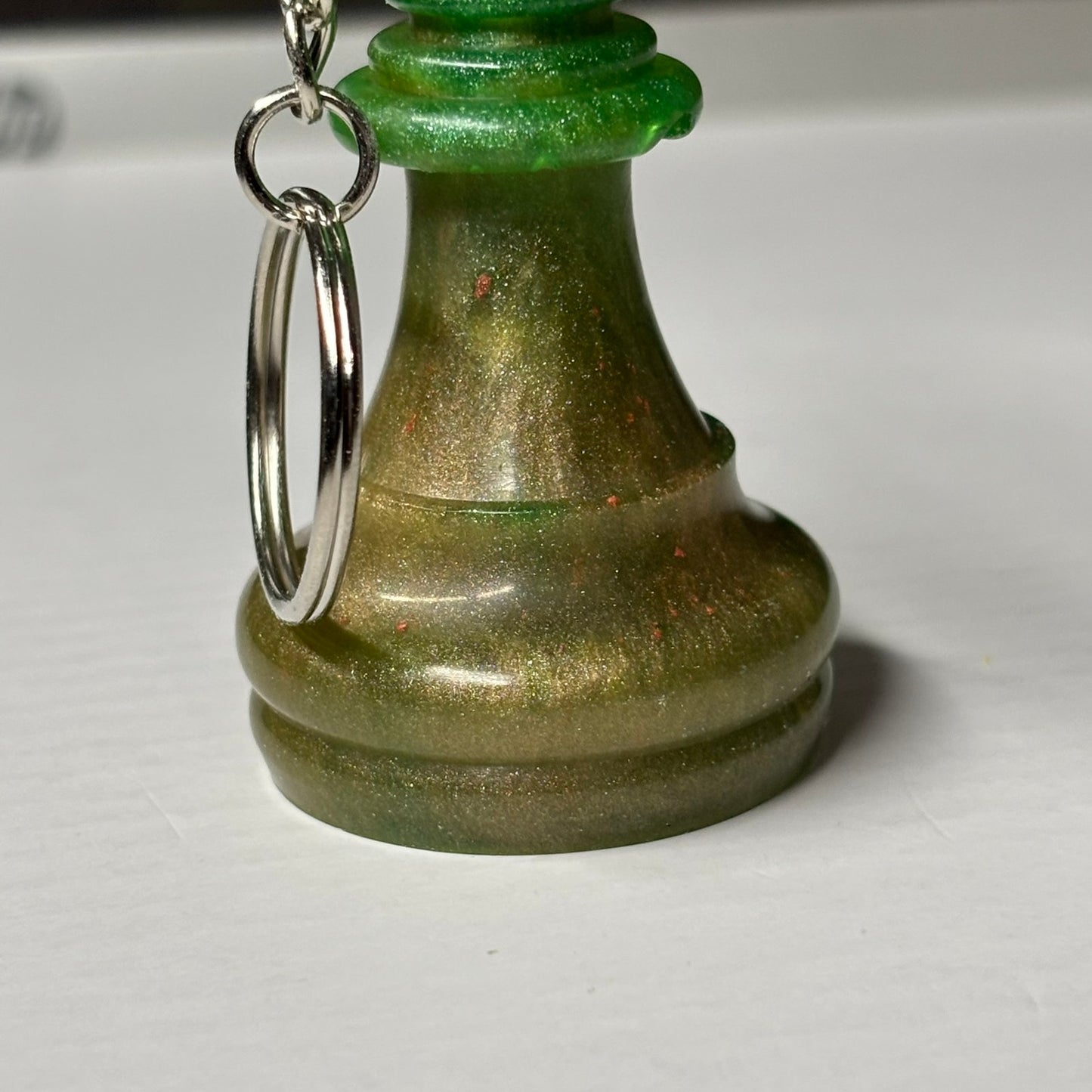 Prestigious Green Bishop - Handmade Resin Keychain - Large Edition