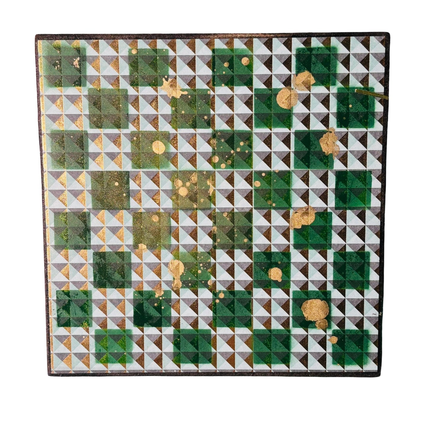 Illusion Green Gold - Scrapbook Chess Board
