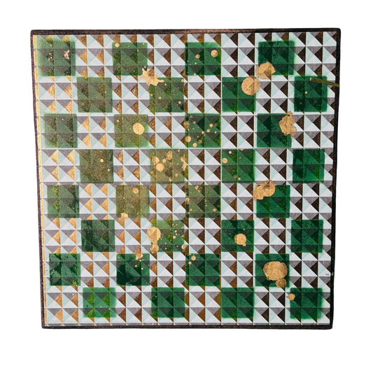 Illusion Green Gold - Scrapbook Chess Board