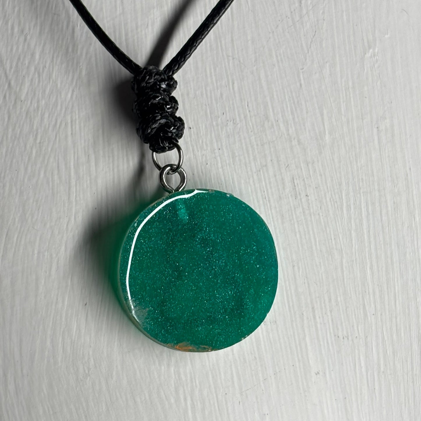 Orange & Green Pawn - Handmade Resin Chess Necklace