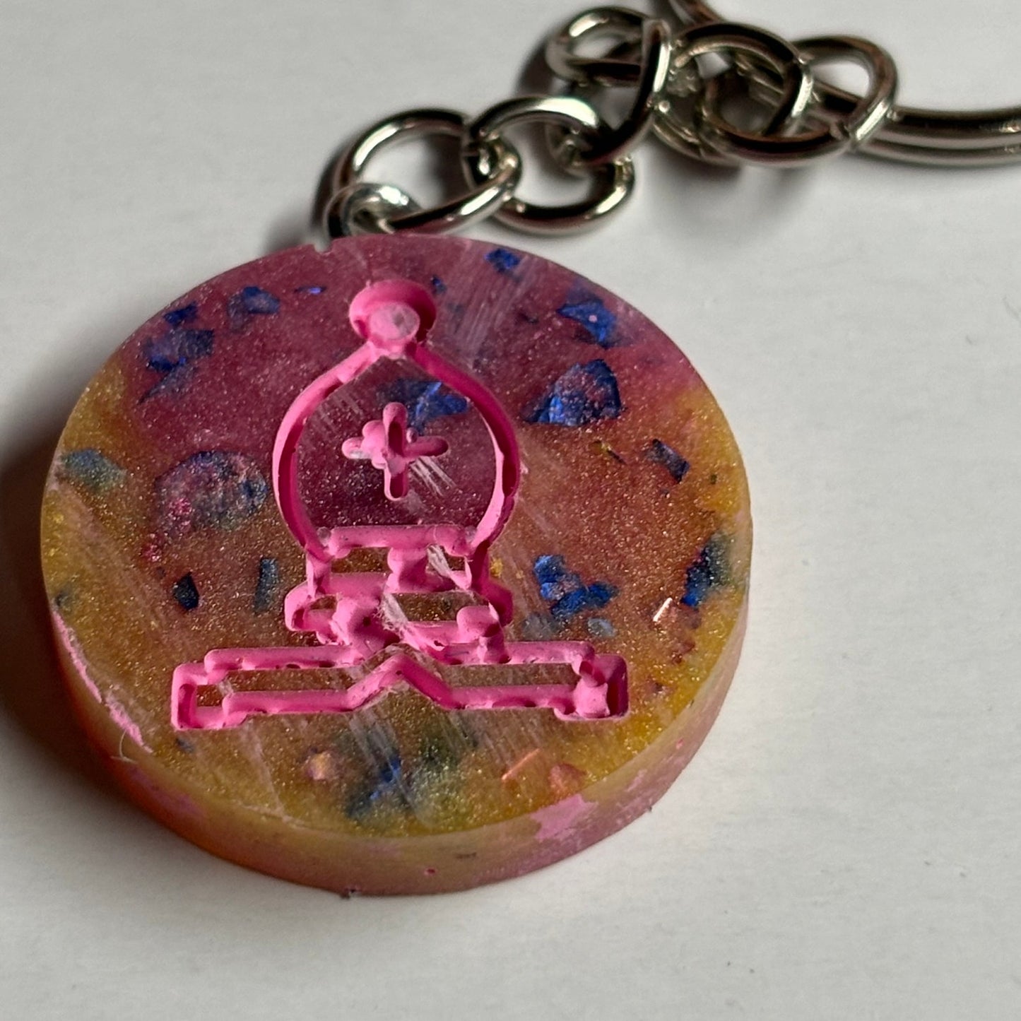 Flush Pink Bishop - Handmade Resin Keychain - Flat Edition