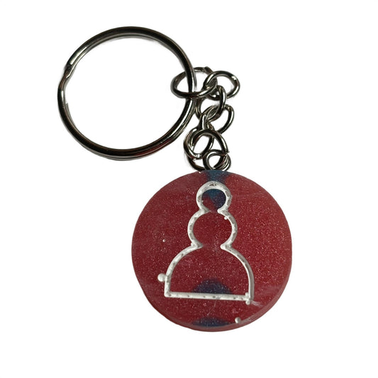 Orange Red Pawn - Handmade Resin Keychain - Flat Edition