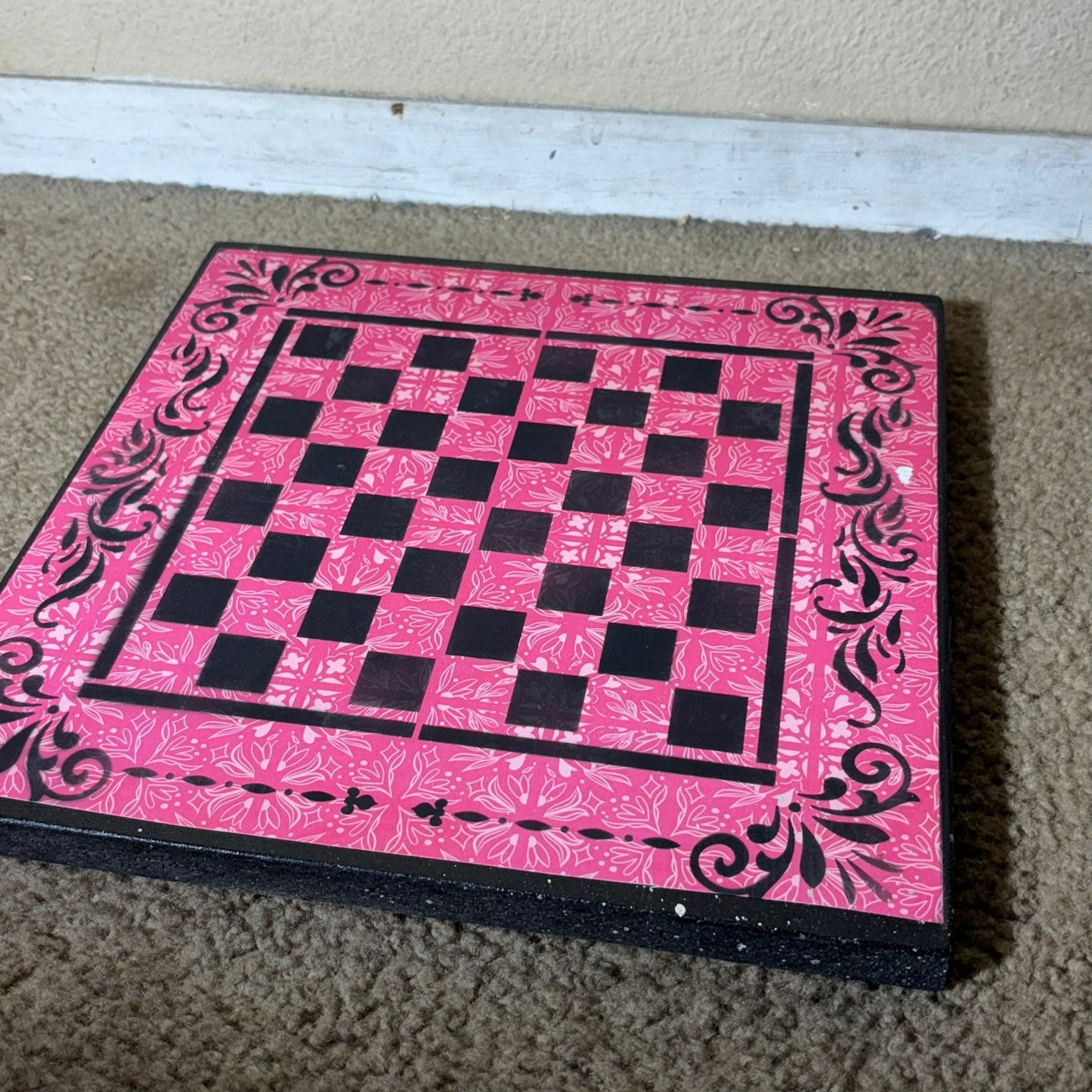 Pink & Black - Scrapbook Chess Board