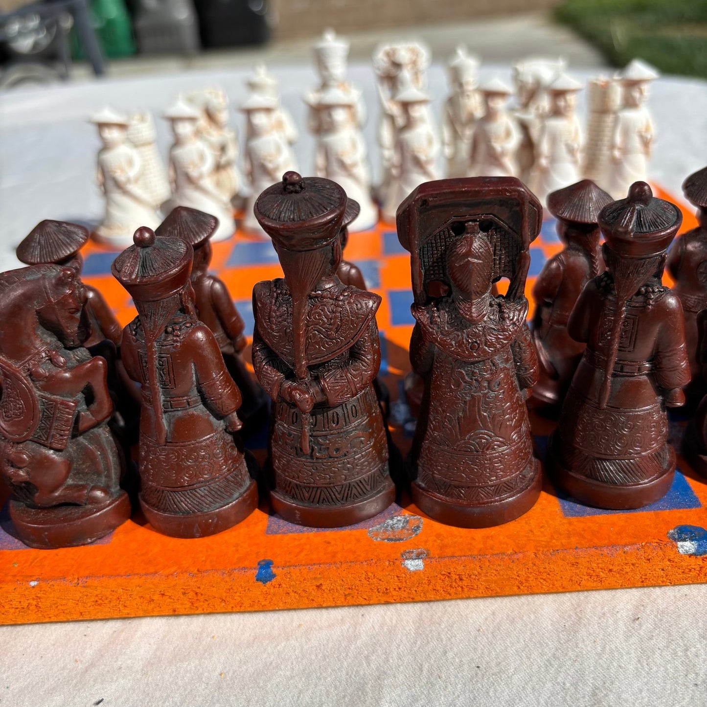 Orange Blue Chrome - Chinese Edition Chess Set