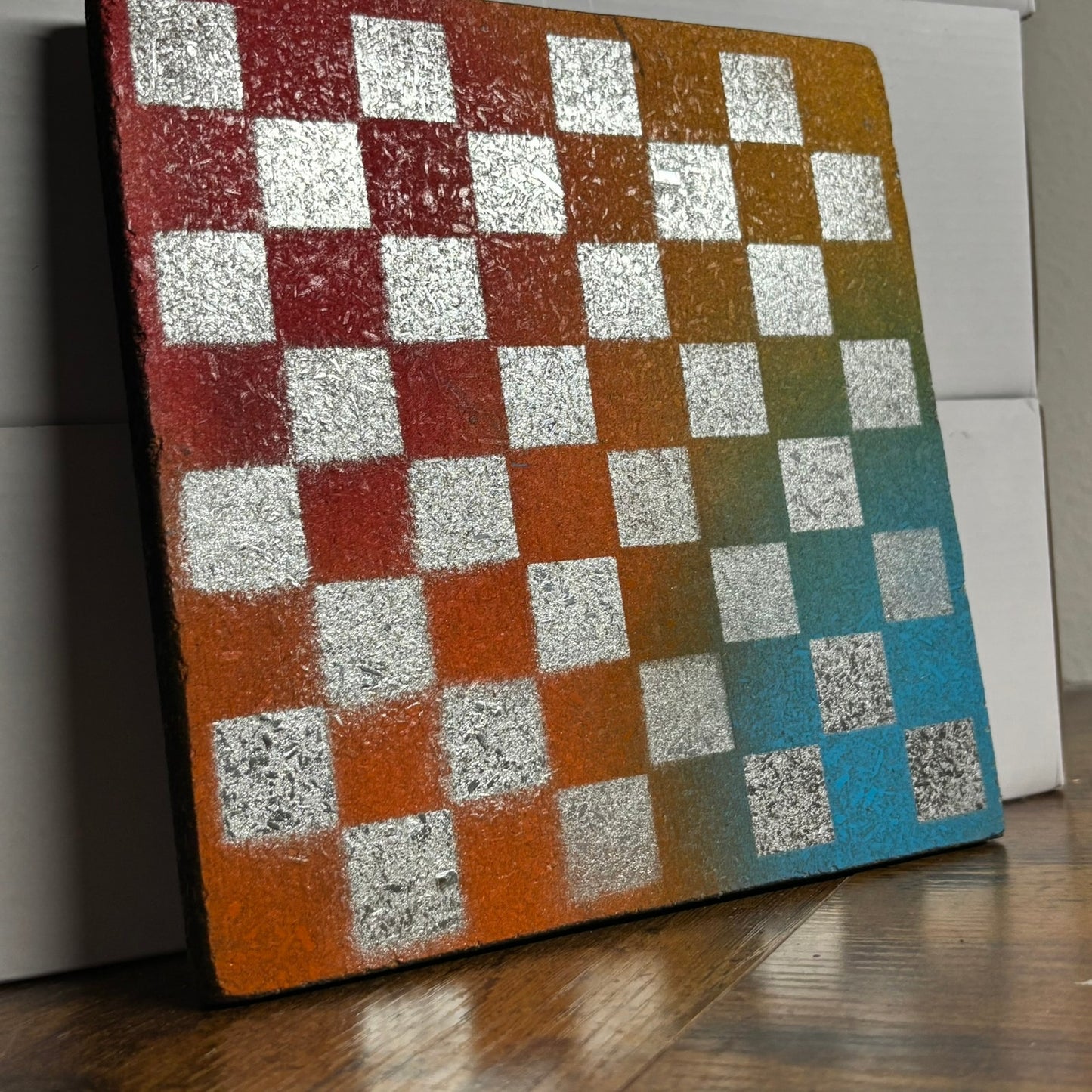 Chrome Color Smudge - Painted Double Sided Chess Board
