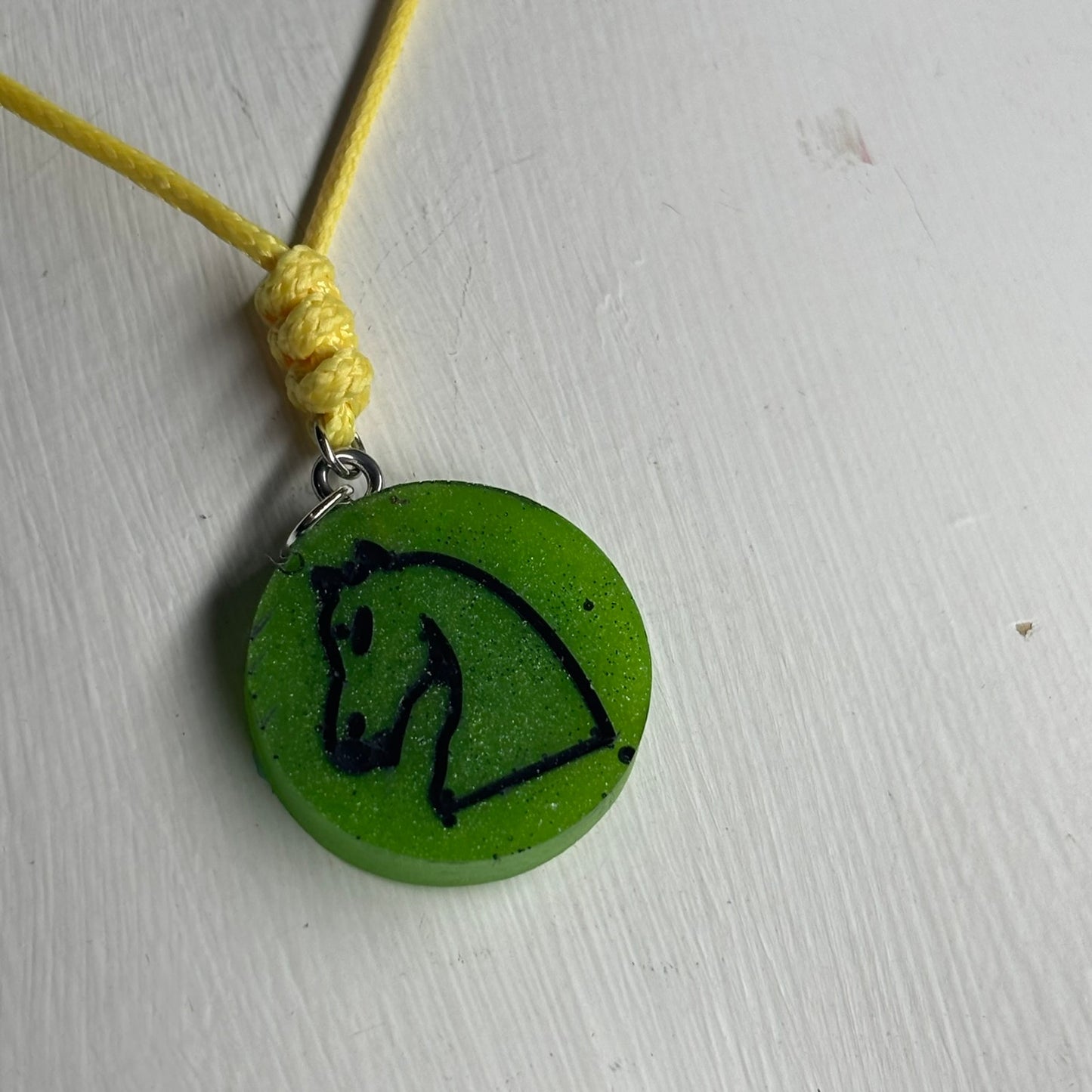 Green Knight - Handmade Resin Chess Necklace