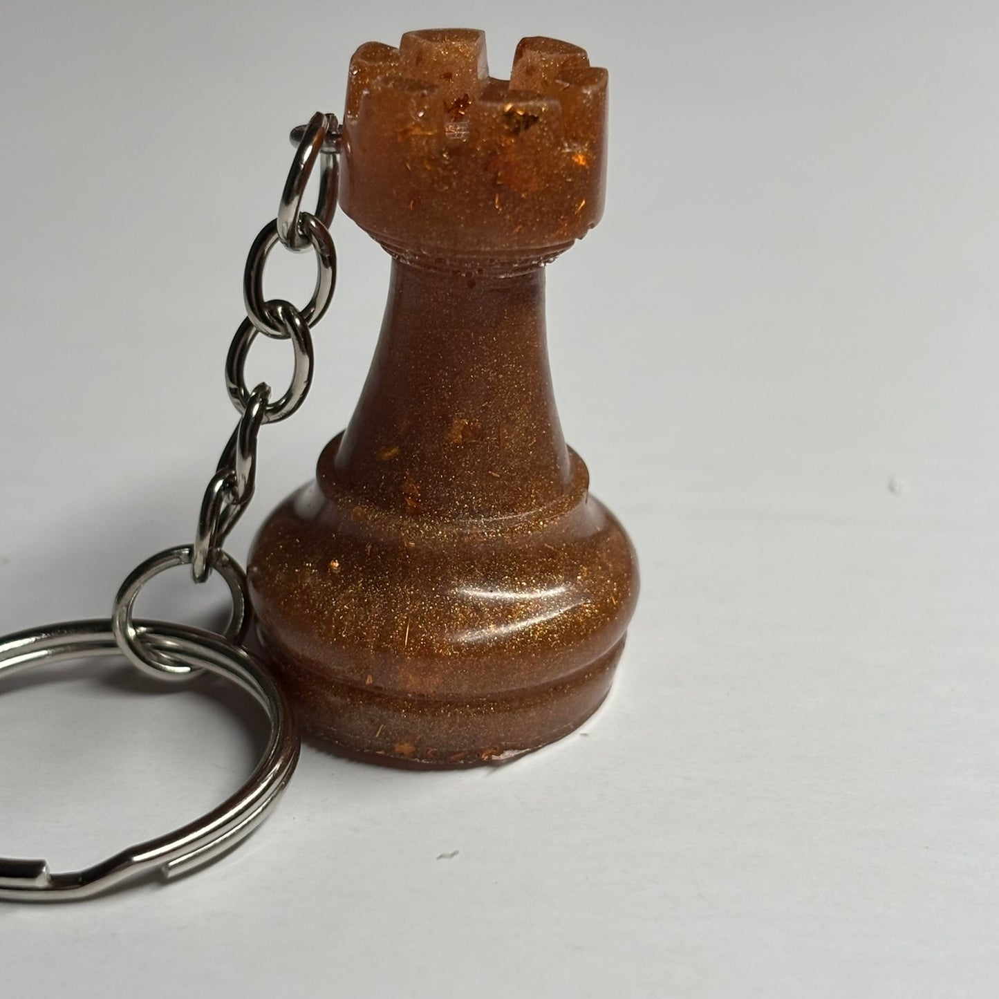 Orange Lava Rook - Handmade Resin Keychain