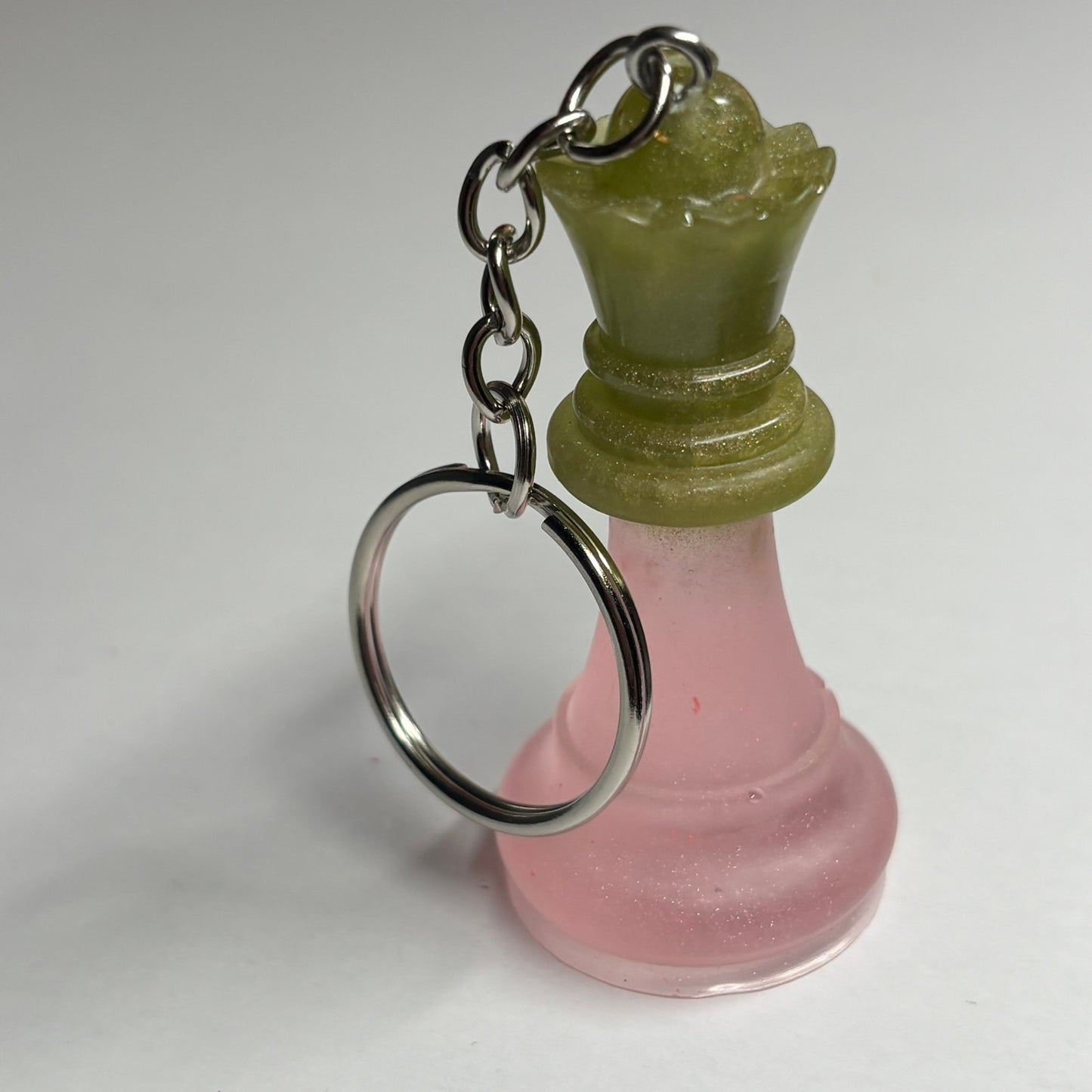 Army Green Pink Queen - Handmade Resin Keychain
