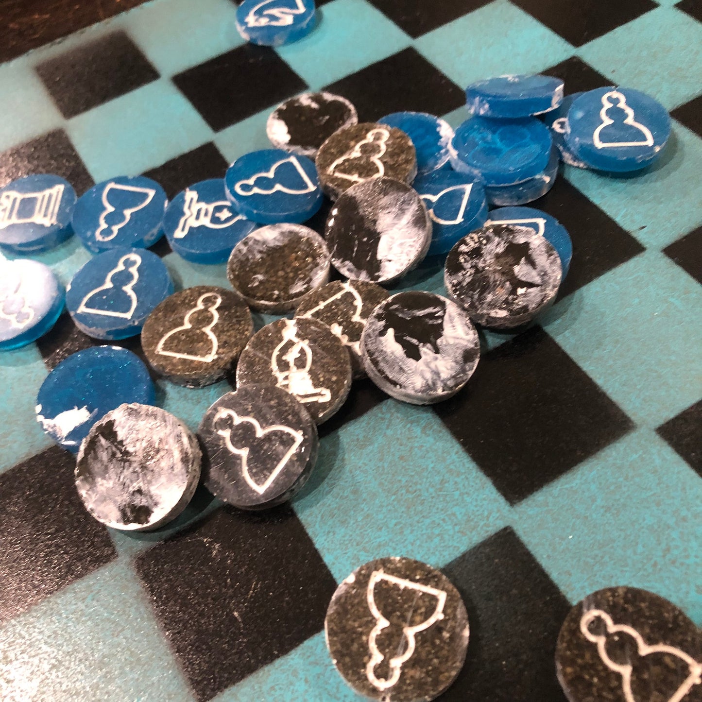 Cold Blue - Painted Chess Set