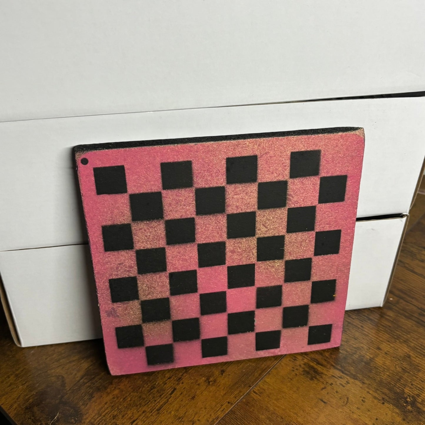 Peach Sunshine - Painted Double Sided Chess Board