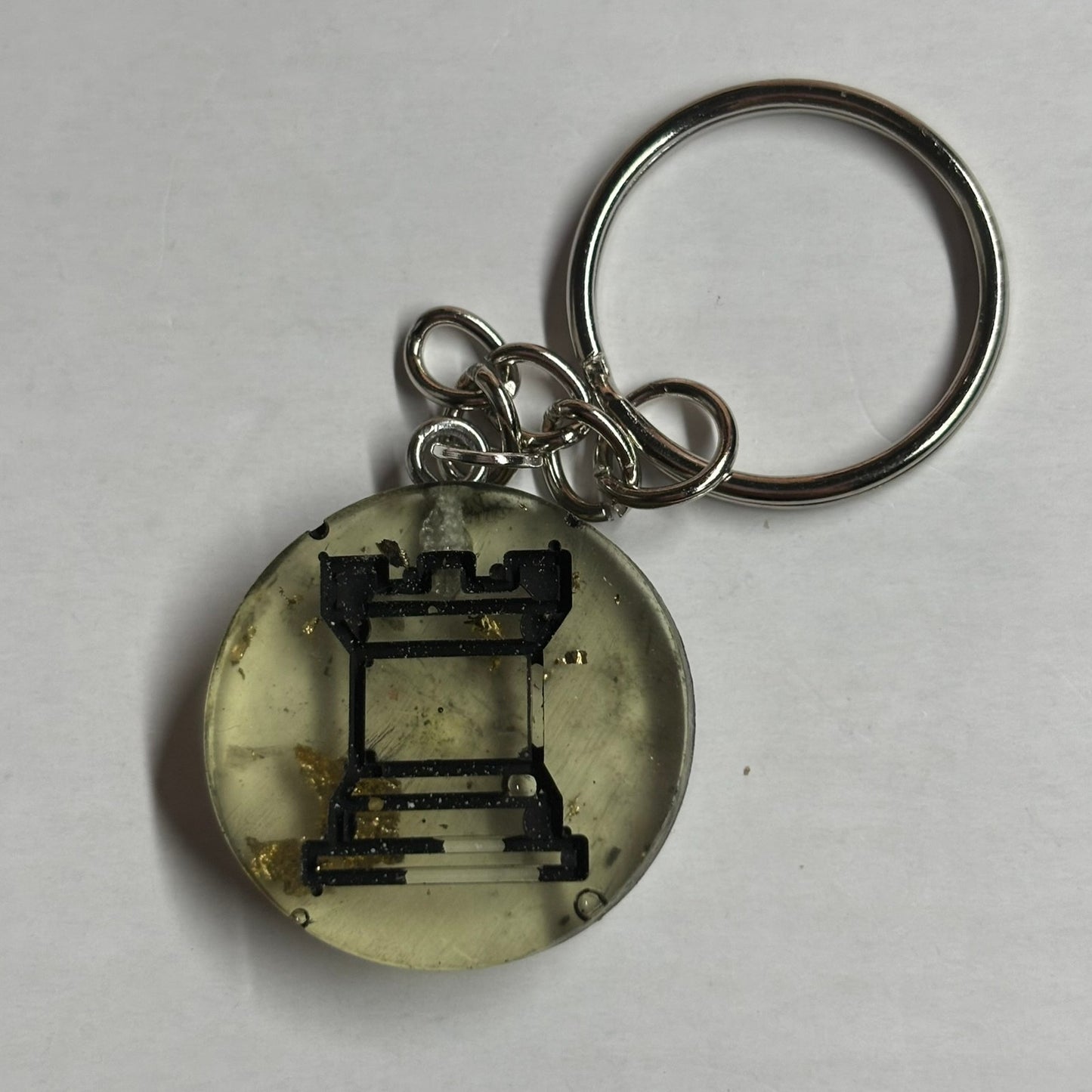 Royal Lime Green Rook - Handmade Resin Keychain