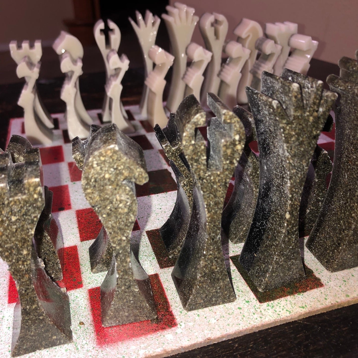 Space Red Royal- Painted Chess Set