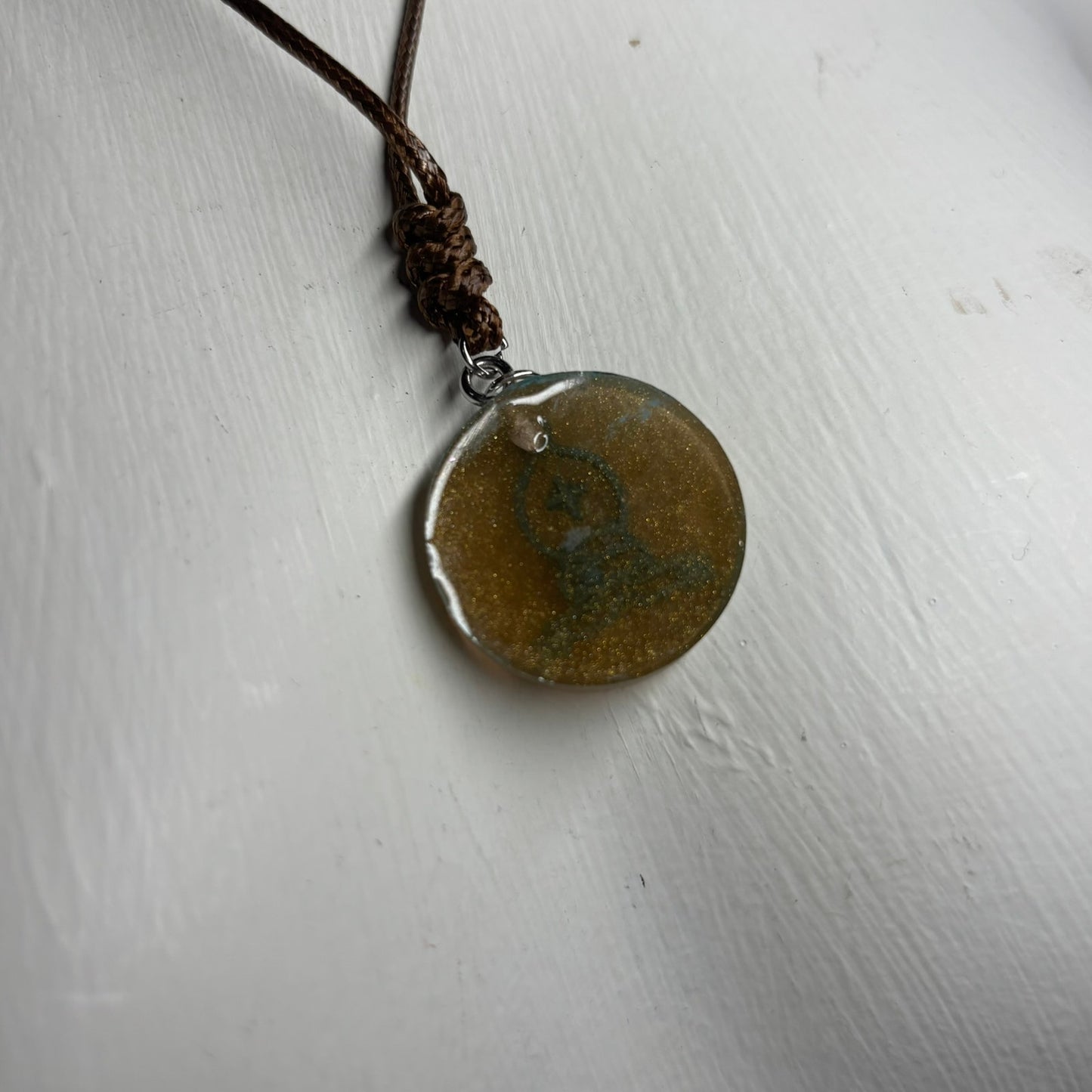 Blue Print Bishop - Handmade Resin Chess Necklace