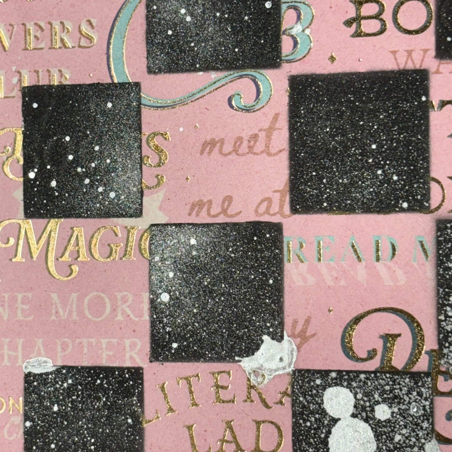 Soft Pink Words - Scrapbook Chess Board
