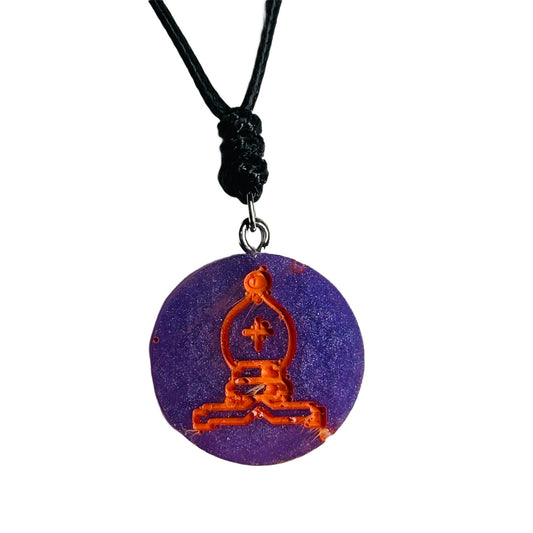 Purple Bishop - Handmade Resin Chess Necklace