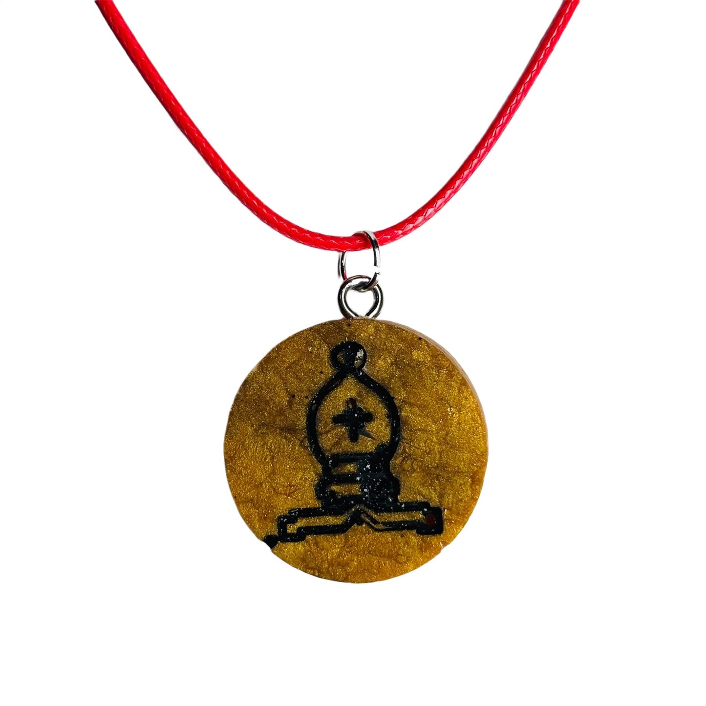 Furnace Bishop - Handmade Resin Chess Necklace