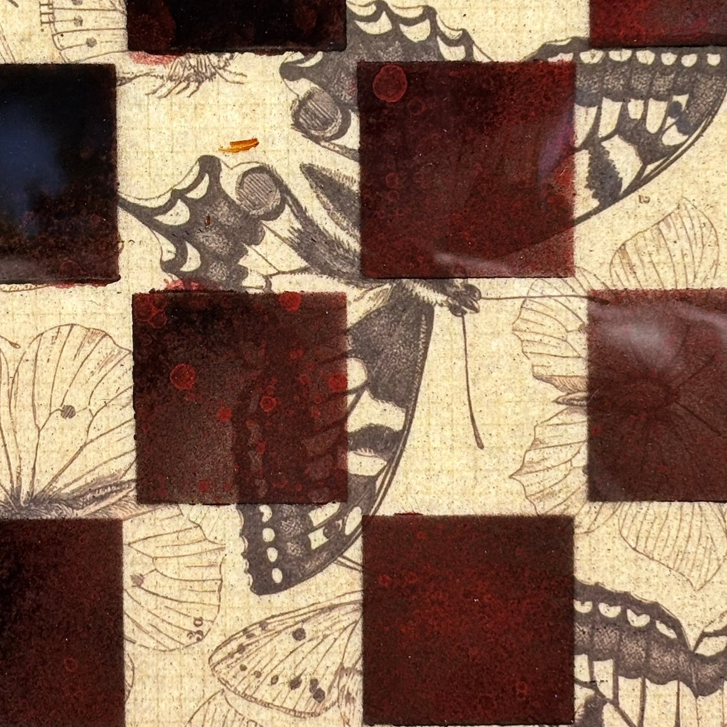 Vintage Butterfly - Resin Coated Chess Board