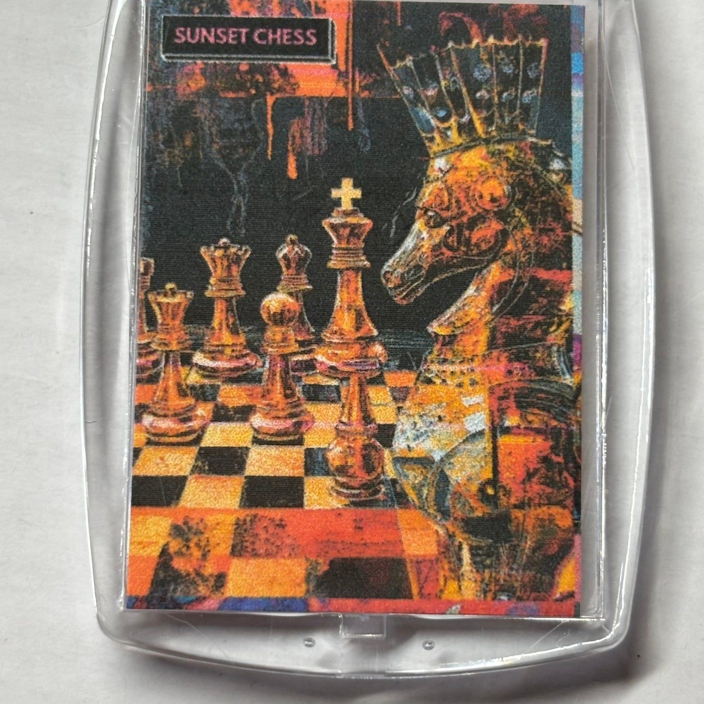Orange Battle - Chess  Photo Keychain