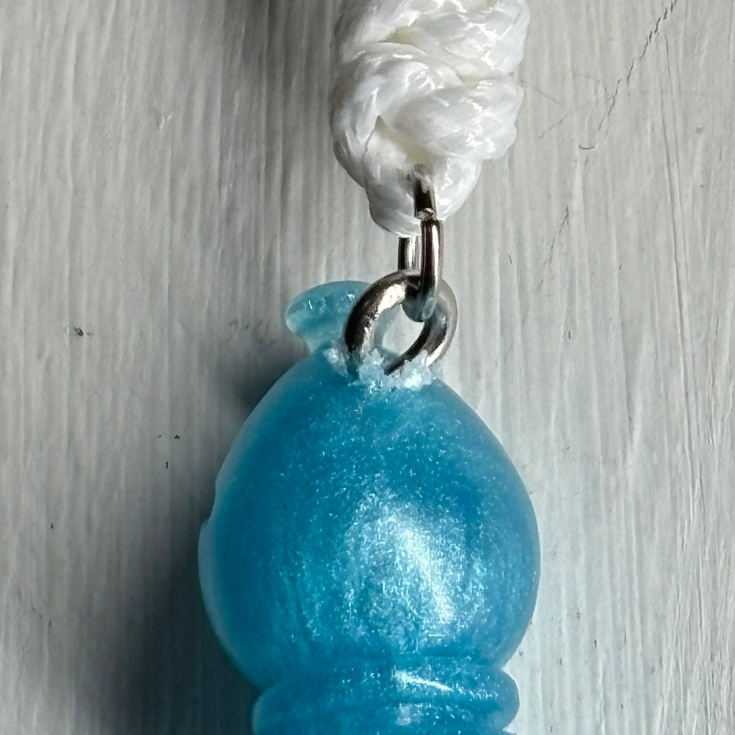 Ice Blue Bishop - Handmade Resin Chess Necklace