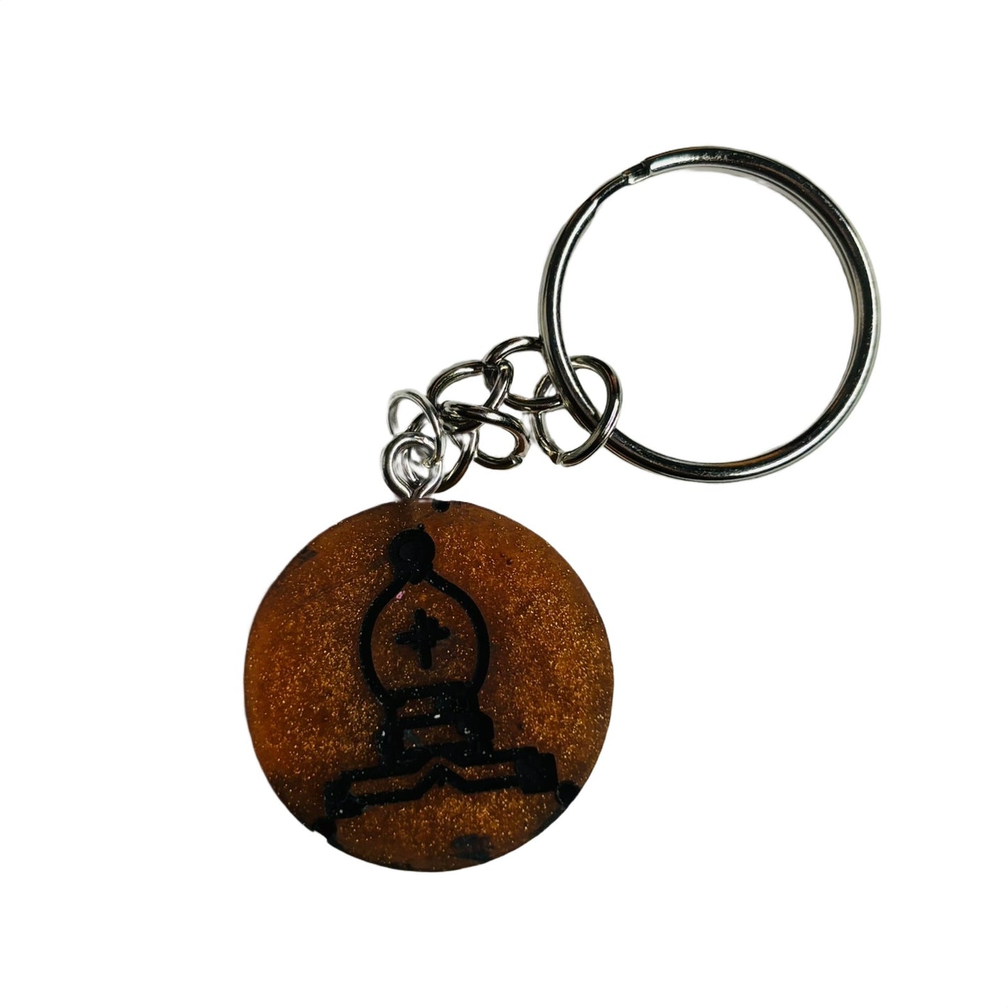 Amber Orange Bishop - Handmade Resin Keychain