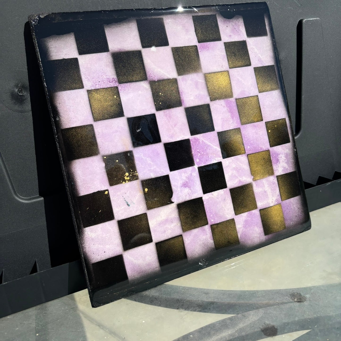 Rock Pink - Resin Coated Chess Board